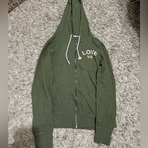Green Victoria’s Secret PINK zip up hoodie.